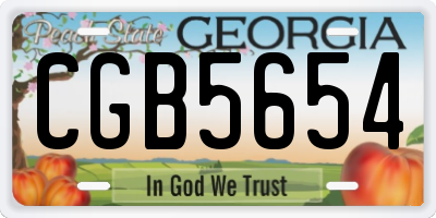 GA license plate CGB5654