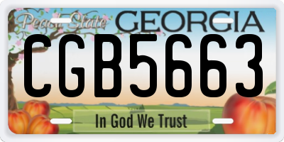 GA license plate CGB5663