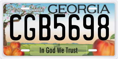 GA license plate CGB5698