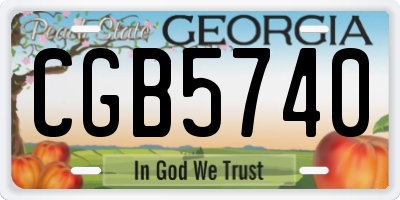 GA license plate CGB5740