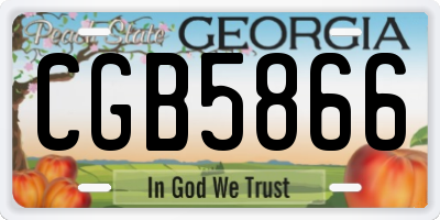 GA license plate CGB5866