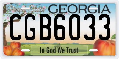 GA license plate CGB6033