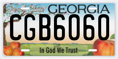 GA license plate CGB6060
