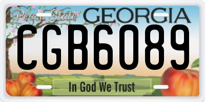 GA license plate CGB6089