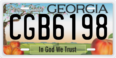 GA license plate CGB6198