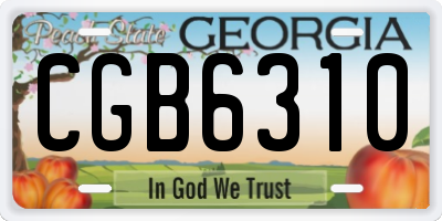 GA license plate CGB6310