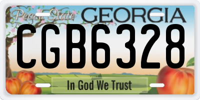 GA license plate CGB6328