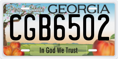 GA license plate CGB6502