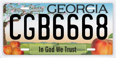 GA license plate CGB6668