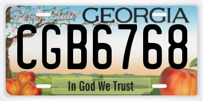 GA license plate CGB6768