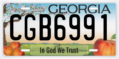 GA license plate CGB6991