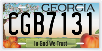 GA license plate CGB7131