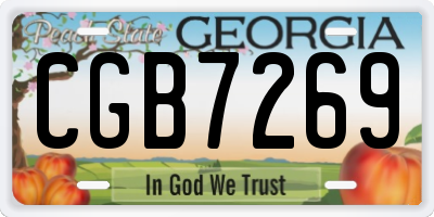 GA license plate CGB7269