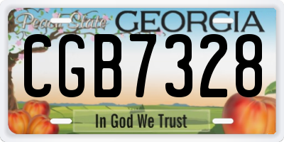 GA license plate CGB7328