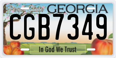 GA license plate CGB7349