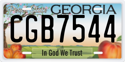 GA license plate CGB7544