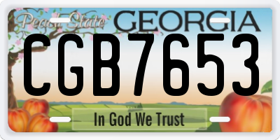 GA license plate CGB7653