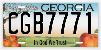 GA license plate CGB7771