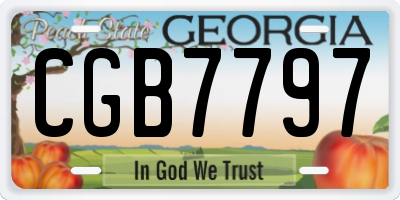 GA license plate CGB7797