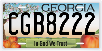 GA license plate CGB8222