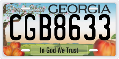 GA license plate CGB8633