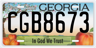 GA license plate CGB8673