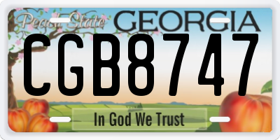 GA license plate CGB8747