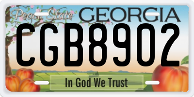 GA license plate CGB8902