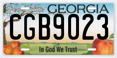 GA license plate CGB9023
