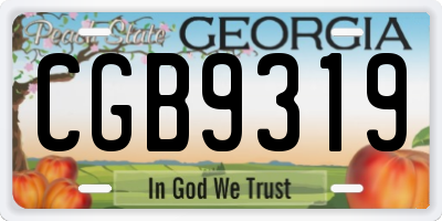 GA license plate CGB9319