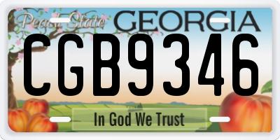 GA license plate CGB9346