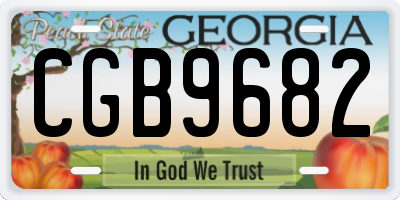 GA license plate CGB9682