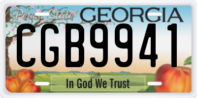 GA license plate CGB9941
