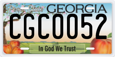 GA license plate CGC0052