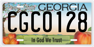 GA license plate CGC0128