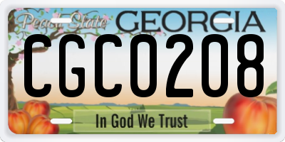 GA license plate CGC0208