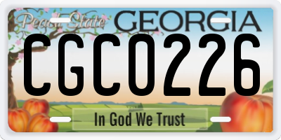 GA license plate CGC0226