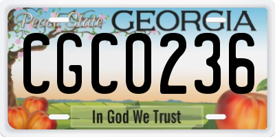 GA license plate CGC0236