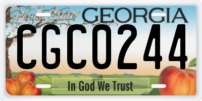 GA license plate CGC0244