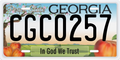 GA license plate CGC0257