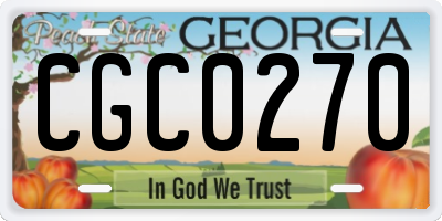GA license plate CGC0270
