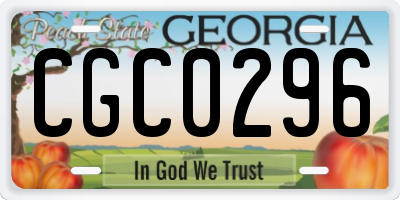 GA license plate CGC0296