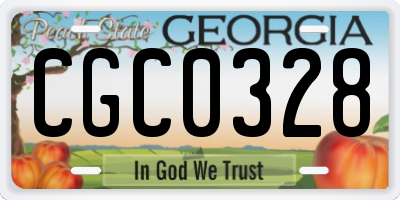 GA license plate CGC0328