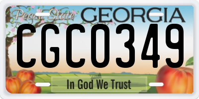 GA license plate CGC0349