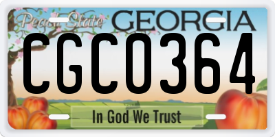GA license plate CGC0364