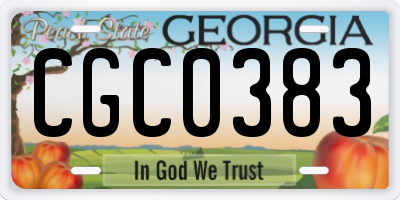 GA license plate CGC0383