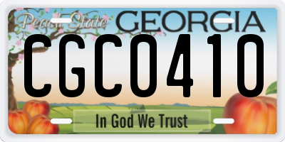 GA license plate CGC0410