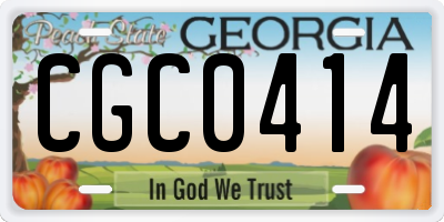 GA license plate CGC0414