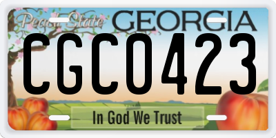 GA license plate CGC0423