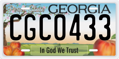 GA license plate CGC0433